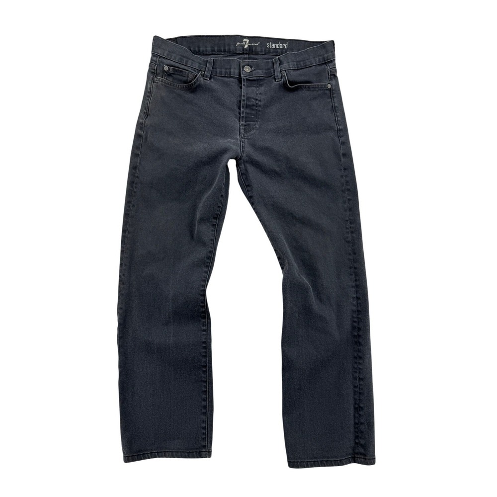 7 For All Mankind Standard Jeans Mens 34 Gray Good Straight Leg Faded Denim